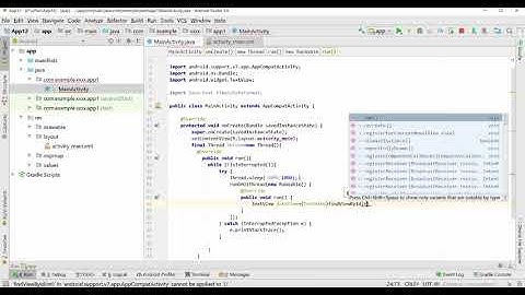 how to update and get time in every second on android studio