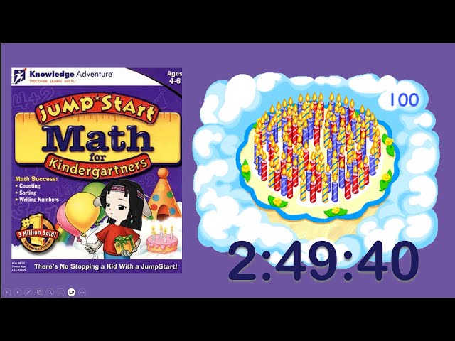 WR] JumpStart Math for Kindergartners | 100 Candles Speedrun in 2