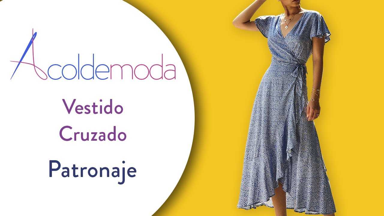 Patronaje de VESTIDO CRUZADO con Olán o Paso a - DIY - YouTube