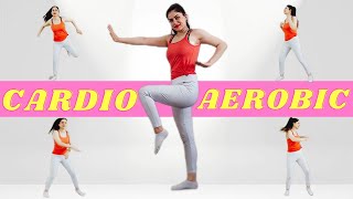 AEROBIC CARDIO WORKOUT: 15 MIN AEROBIC WORKOUT for WEIGHT LOSS | Knee friendly, no jumping