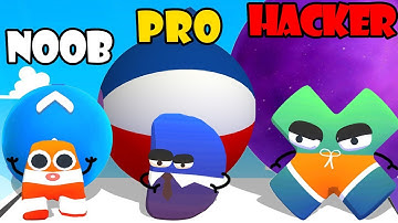 NOOB vs PRO vs HACKER - Alphabet Run Rolling Balls!