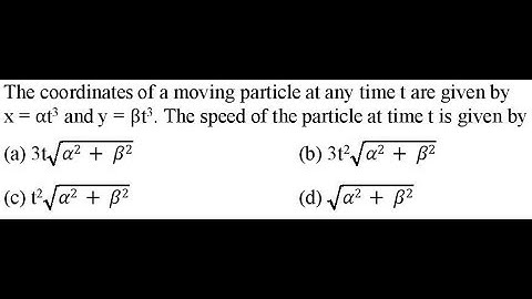 The coordinates of a moving particle at any time t are given by x = αt3