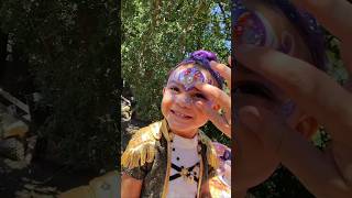 A Princess Gem & Character Stencil turned out pretty cool🤩 #facepaint #facepainting #reaction #rumi