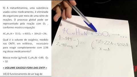 Questão 9 - Lista Química do Monstro - Estequiometria simples