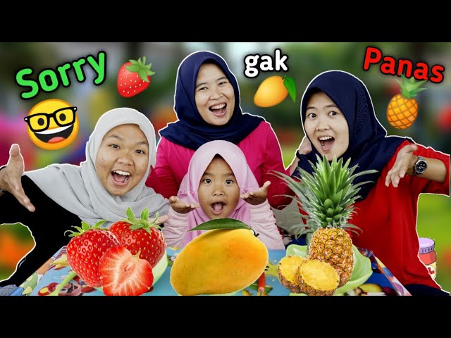 STROBERY MANGGA NANAS 🍓🥭🍍 SORY GAK PANAS | Niru video Shorts dan video tiktok class=