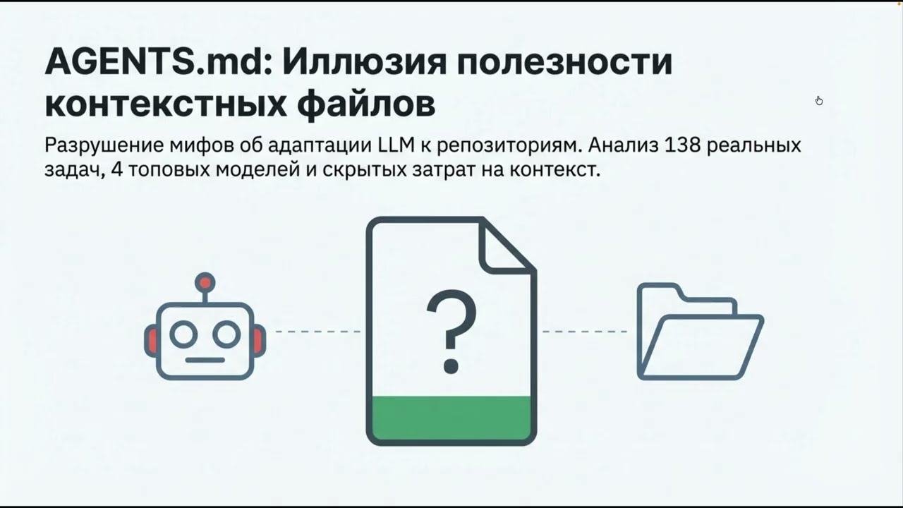 Оценка AGENTS.md: влияние context-файлов на поведение агентных систем
