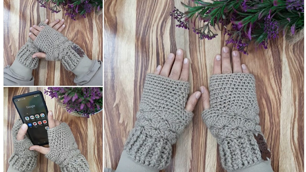 كروشية جوانتي / قفازات بدون اصابع سهل جدا للمبتدئين مشروع مربح جدا باقل تكلفة فقط نصف شلة خيط