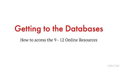 Getting to the Library Databases - CHS LMC - [Video Tutorial]