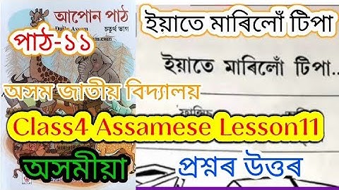 class4 assamese lesson11 (ইয়াতে মাৰিলোঁ টিপা) assam jatiya bidyalay