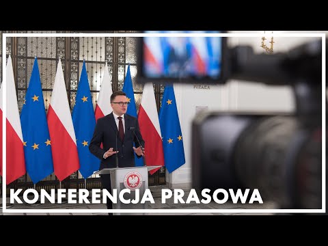 Konferencja prasowa marszałka Szymona Hołowni przed 3. dniem 1. posiedzenia Sejmu