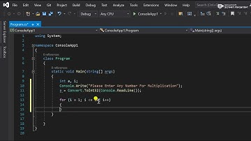 Multiplication Table in C# Console Application With User Inputed Value.