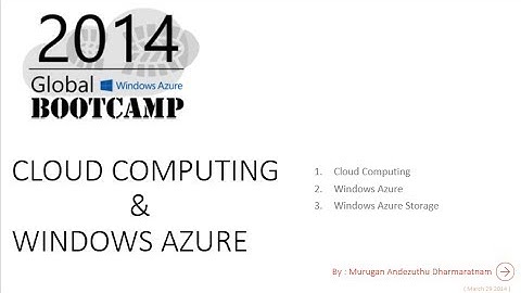 Cloud Computing & Windows Azure : Global Windows Azure Boot Camp 2014