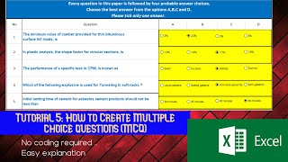 5 How to create an interactive multiple choice test in excel-Create MCQ type boxes in excel
