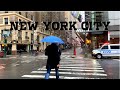 [4K]🇺🇸Walking in the Rain in NYC- Midtown Manhattan -Jan.03 2021