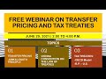 Free Webinar on Transfer Pricing and Tax Treaties