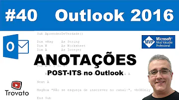 Como inserir anotações no Outlook?