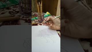 Easy Bismillah hir Rahman nir Rahim with Double Pencil in Arabic Calligraphy #shorts #art #artshorts
