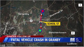 Driver killed after car leaves roadway in Granby
