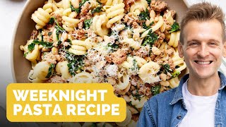 Weeknight Sausage & Spinach Pasta