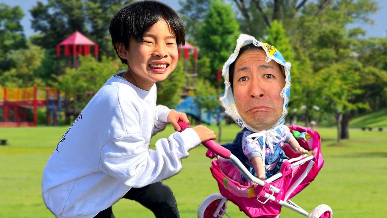 【寸劇】パパが24時間赤ちゃんチャレンジ！　Dad to be a baby for 24 hours Challenge　かえであーたん