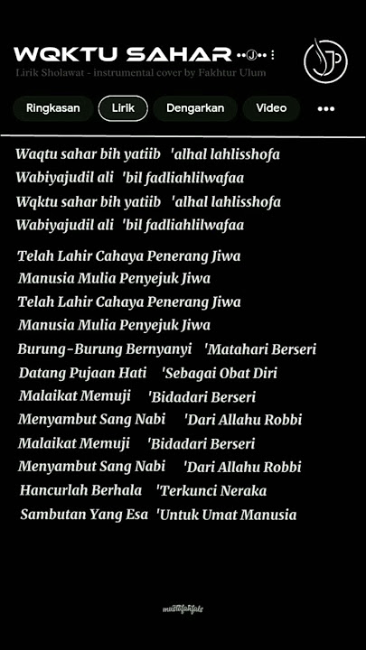sholawat waktu sahar#bismillahfyp