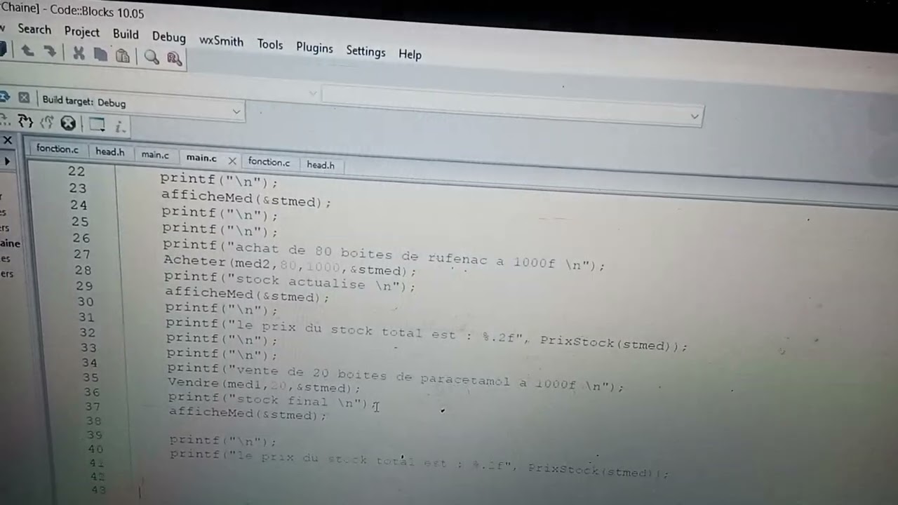 Liste chaînée: gestion d'une pharmacie partie 2