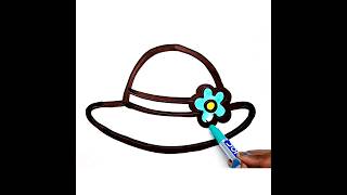 Hat Drawing, painting and coloring for kids & toddlers | Hat Drawing and coloring #art #coloring Hat Drawing, painting and coloring for kids & toddlers | Hat Drawing and coloring #art #coloring