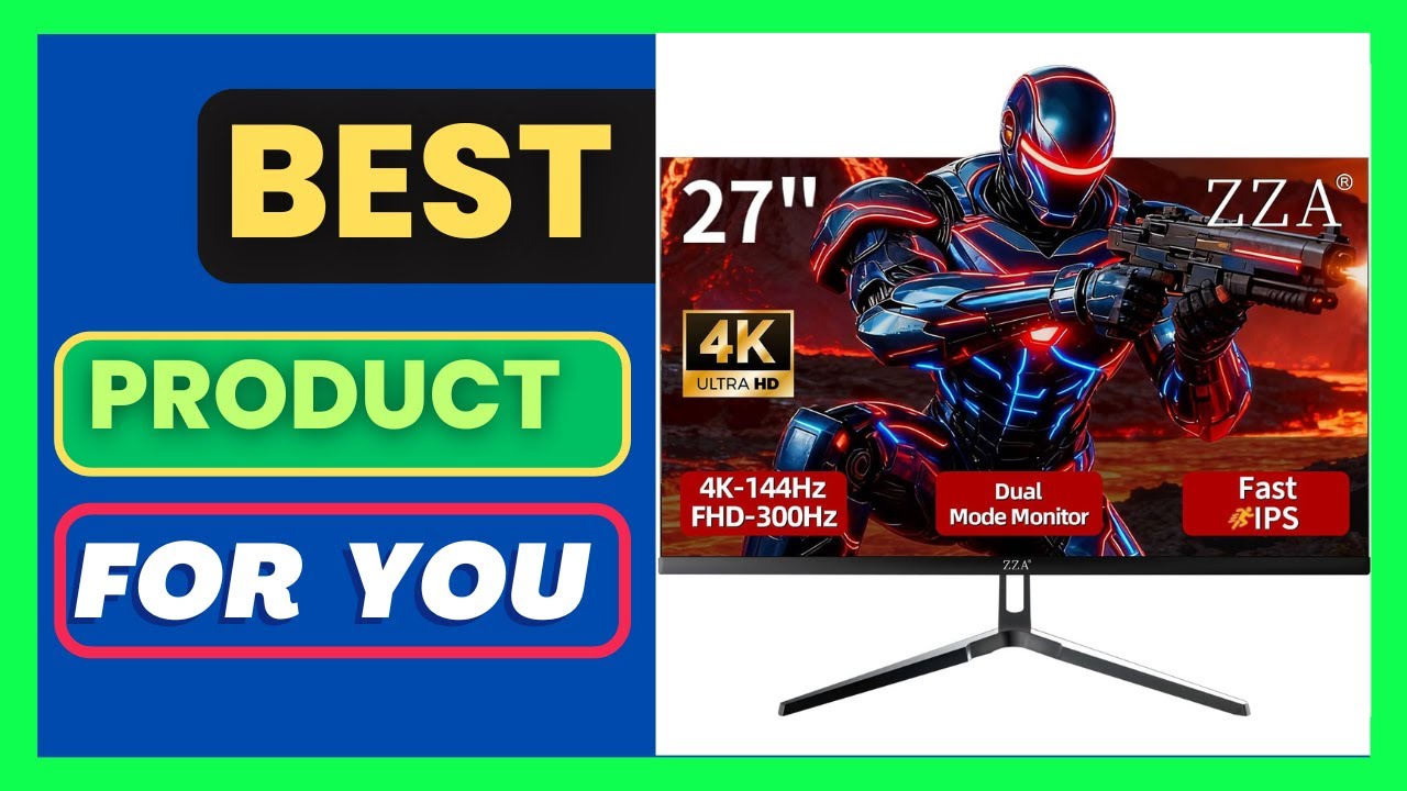 ZZA 27 Inch 4K Gaming Monitor,Dual Mode UHD(3840x2160) 144Hz &