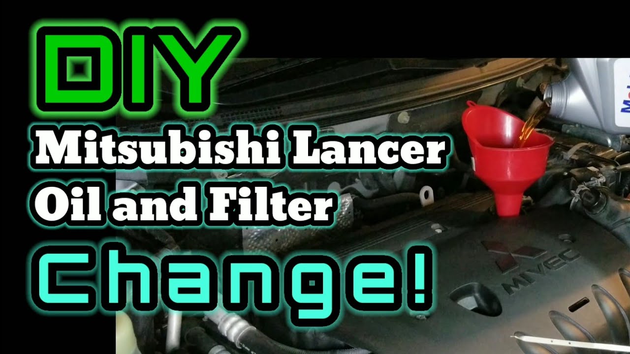 DIY MITSUBISHI LANCER OIL AND FILTER CHANGE YouTube