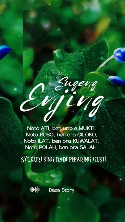 Status wa selamat pagi bahasa jawa