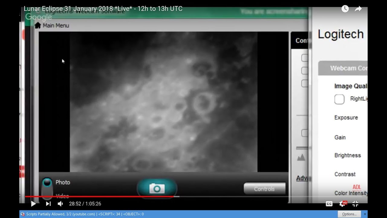 Lunar Eclipse 31 January 2018 *Live* - 12h to 13h UTC - YouTube