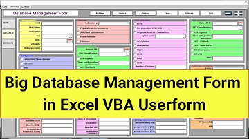 Big Database Management Form in Excel VBA Userform