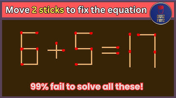 Can You Solve these Equations? - The ultimate Match Stick Puzzle Challenge! #maths #iqtest #quiz