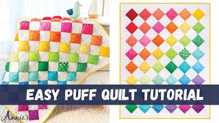 Rainbow Puff Quilt Tutorial: Easy Quilting Tutorial