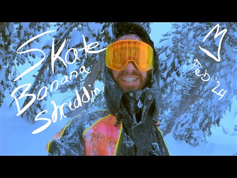 Skate Banana Shredding Fresh Pow February 2024 @mammothmountain @LibTech @volcom @ikonpass