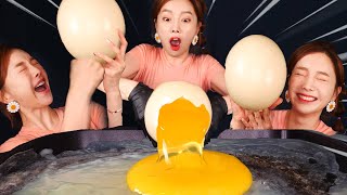 ENG SUB)Most big fried egg!🥚 Big Ostrich Egg ASMR realsound eatingsound eatingshow Ssoyoung