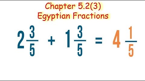 IGCSE Mathematics CH-5.2(3) - Egyptian Fractions