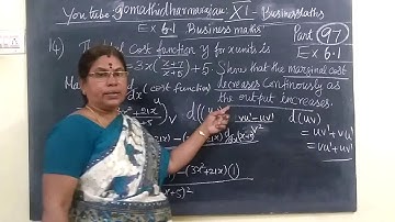 11th B-Maths [Part-96] Ex 6.1-14 Applications of differentiation Gomathi dharmarajan