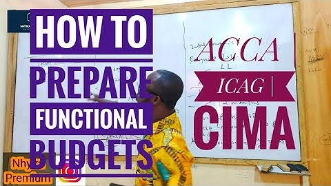 Management Accounting Lectures | How To Prepare Functional Budgets | ACCA | ICAG | CIMA