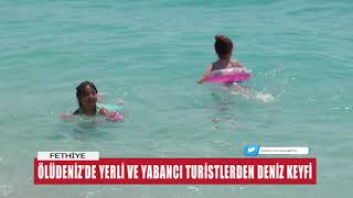 Ölüdeni̇zde Yerli̇ Ve Yabanci Turi̇stlerden Deni̇z Keyfi̇