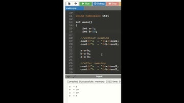 Swap Two numbers without temporary variable program|| c++ program to swap two numbers