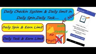 Daily Checkin System & Daily limit in Task,Spin in Earning app with Firebase in Kodular || in 2019 screenshot 4