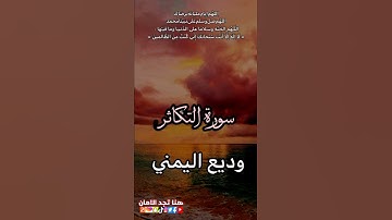 سورة التكاثر | وديع اليمني