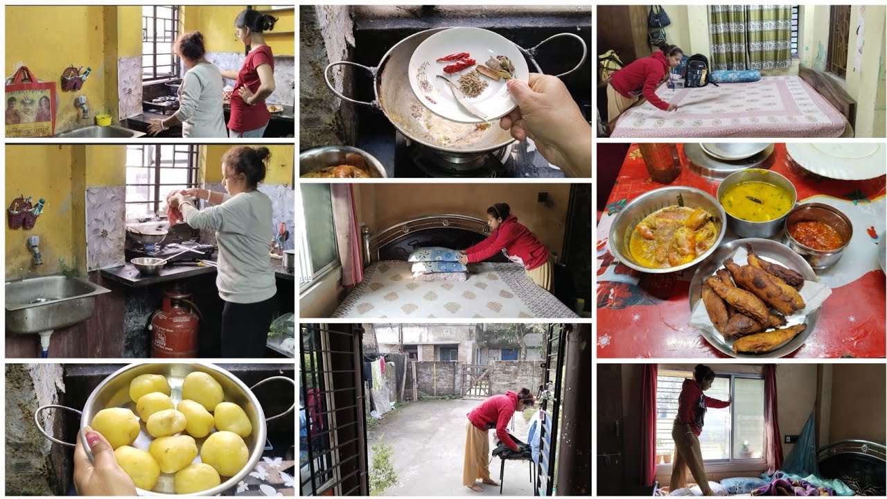শীতের সকালে অলসতা না করে ধাপে ধাপে Daily cleaning+রান্না+পুজো+kitchen Cleaning সমস্ত কাজ এভাবে করি ✅