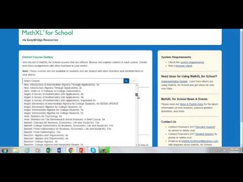 mathxl for school resources in easybridge youtube