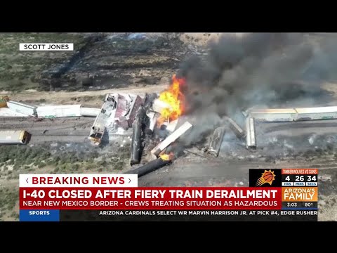 I-40 closed after train derails near Arizona-New Mexico border