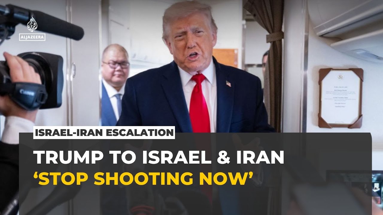 يطالب ترامب إسرائيل وإيران بالتوقف "فوراً" عن إطلاق النار.