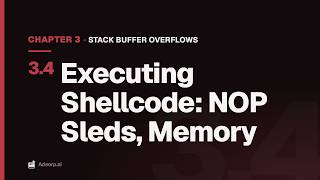 3.4 Executing Shellcode: NOP Sleds, Memory | Stack Buffer Overflows & Control Flow Hijacking Guide