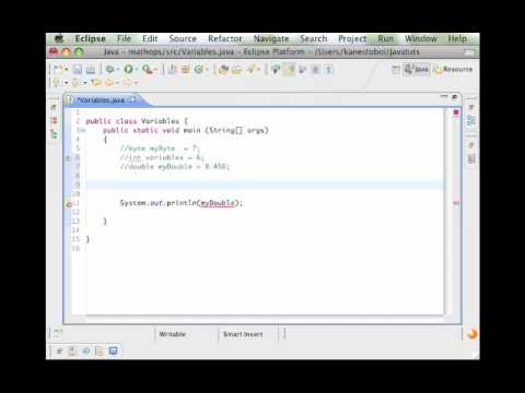 Java Video Tutorials lesson 3 - Variables and Data Types