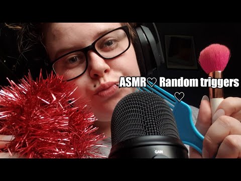ASMR♡ random tingles!♡, teeth tapping, water sounds, mic brushing, glasses tapping ♡